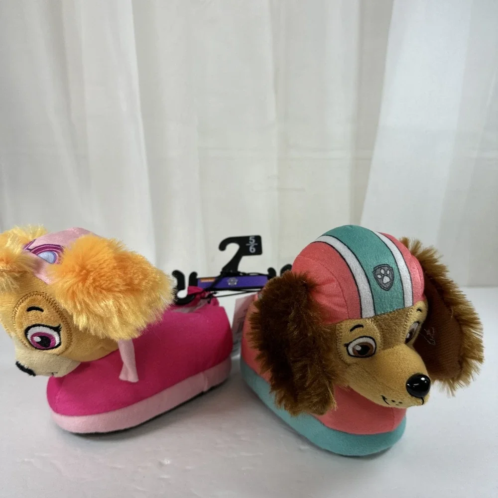 Nickelodeon‎ Paw Patrol Toddler Slippers Liberty & Skye Plush 3D Girls Size 5-6